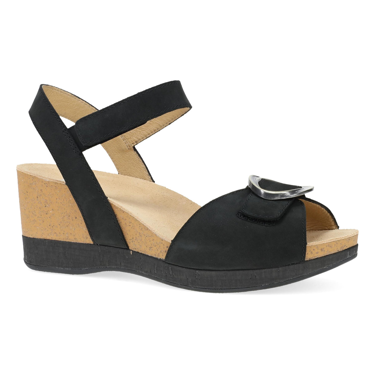 Stella Black Milled Nubuck Sandal