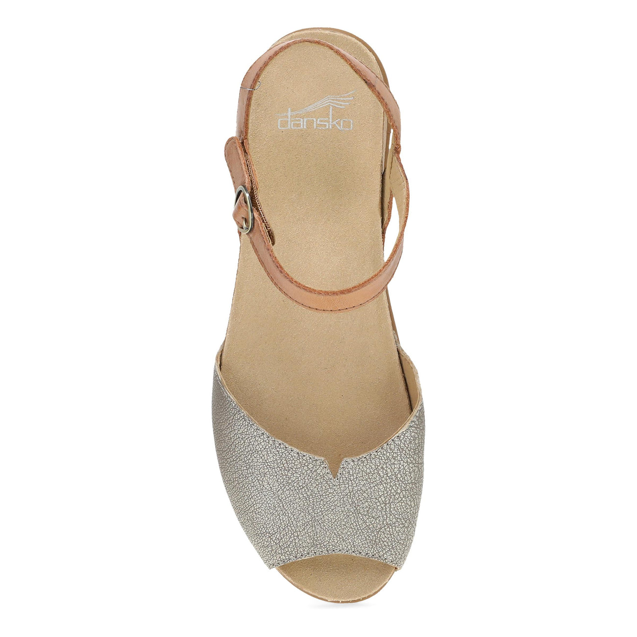 Dansko Cass Platino/ Tan Leather Sandal