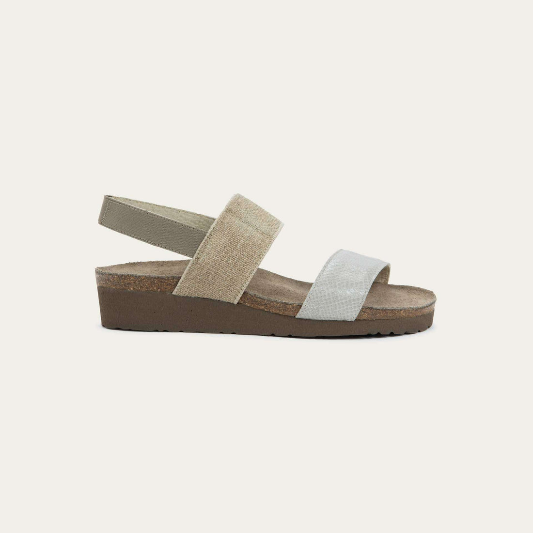 Naot Amy Beige Lizard Leather Beige Elastic