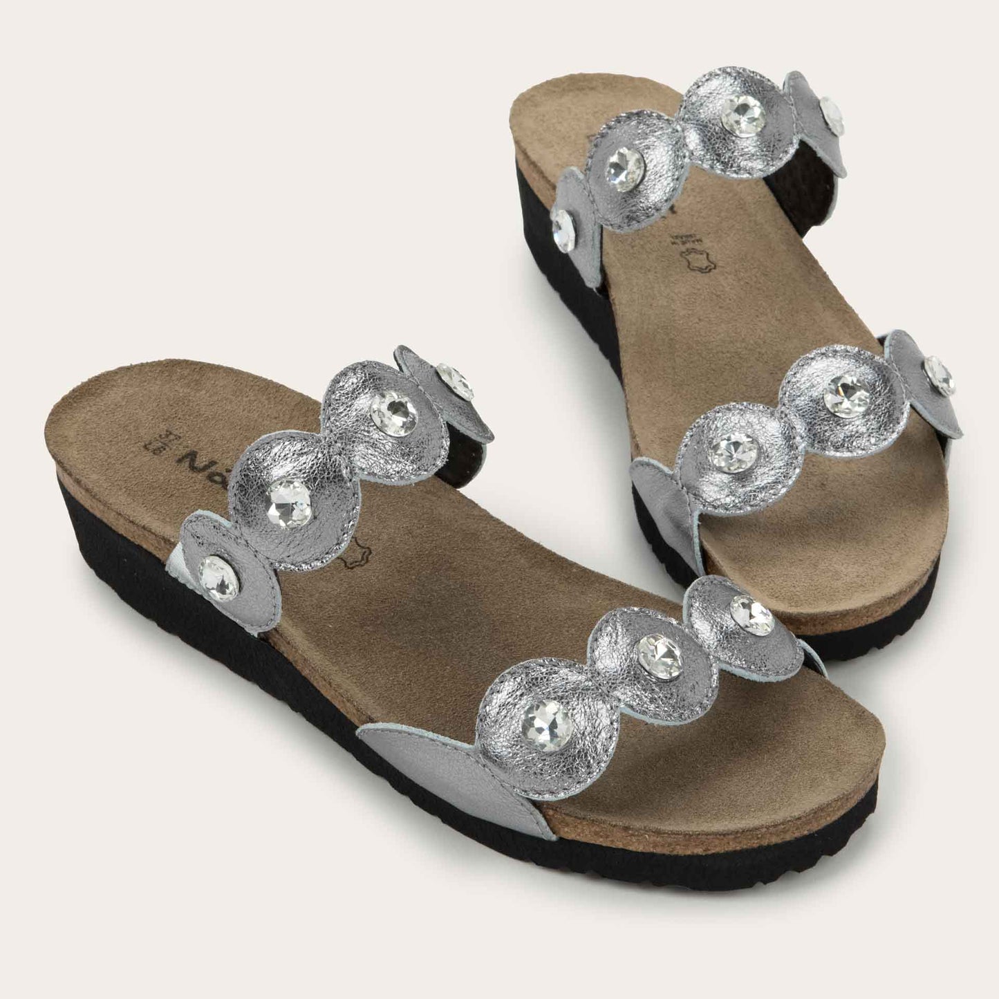 Naot Hailey Dark Pewter Leather Sandal
