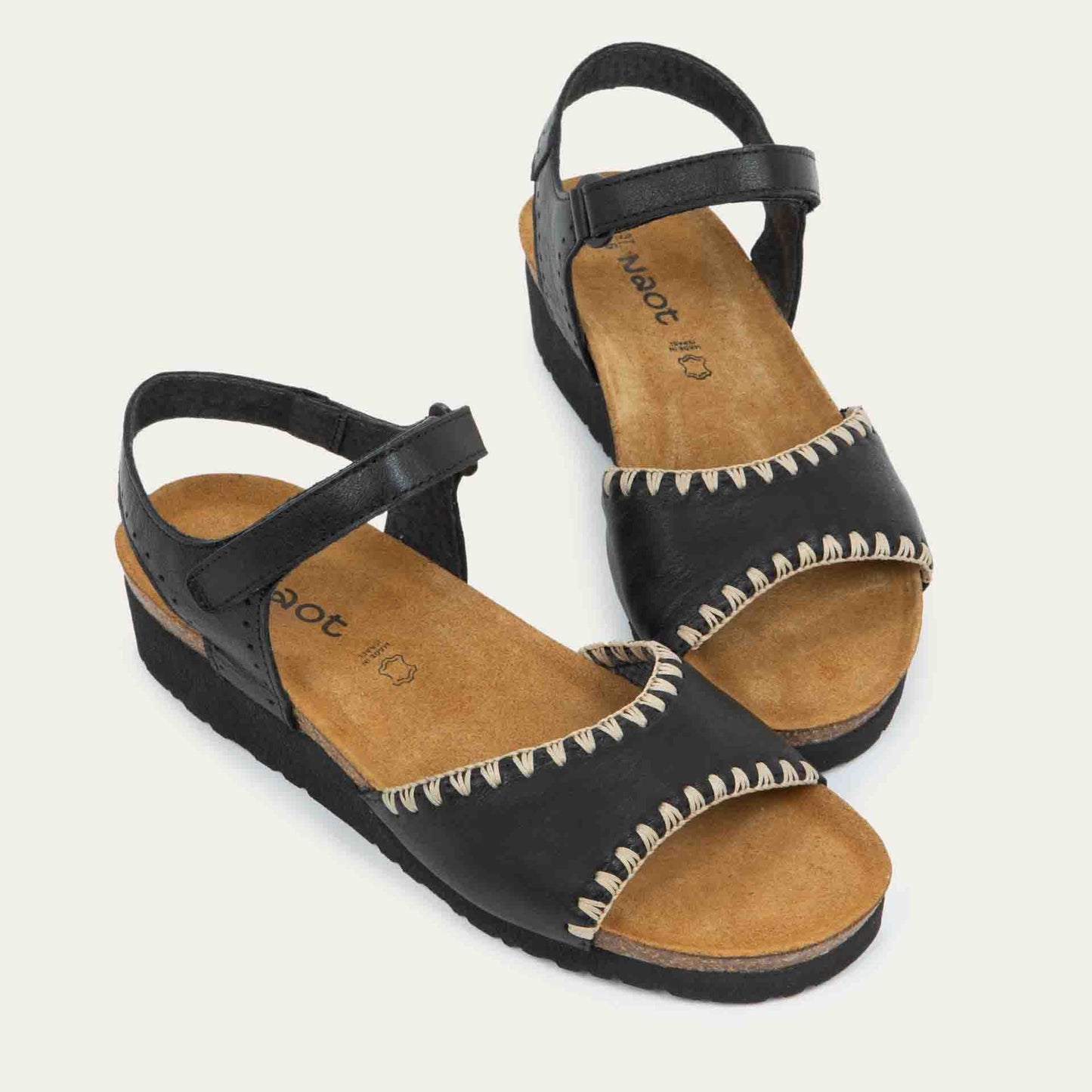 Naot Luna Black Leather Sandal