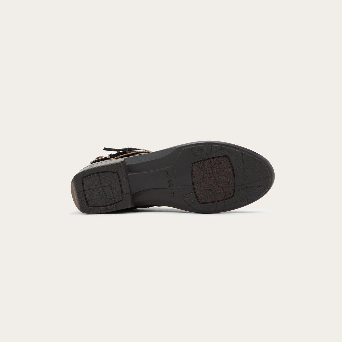 Naot Sumatra Boot Jet Black Leather with Brown and Black Straps