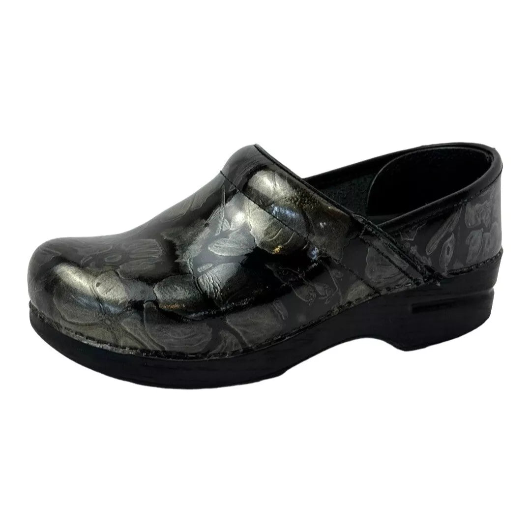 Dansko Professional Pewter Floral Patent Next Step Athletics