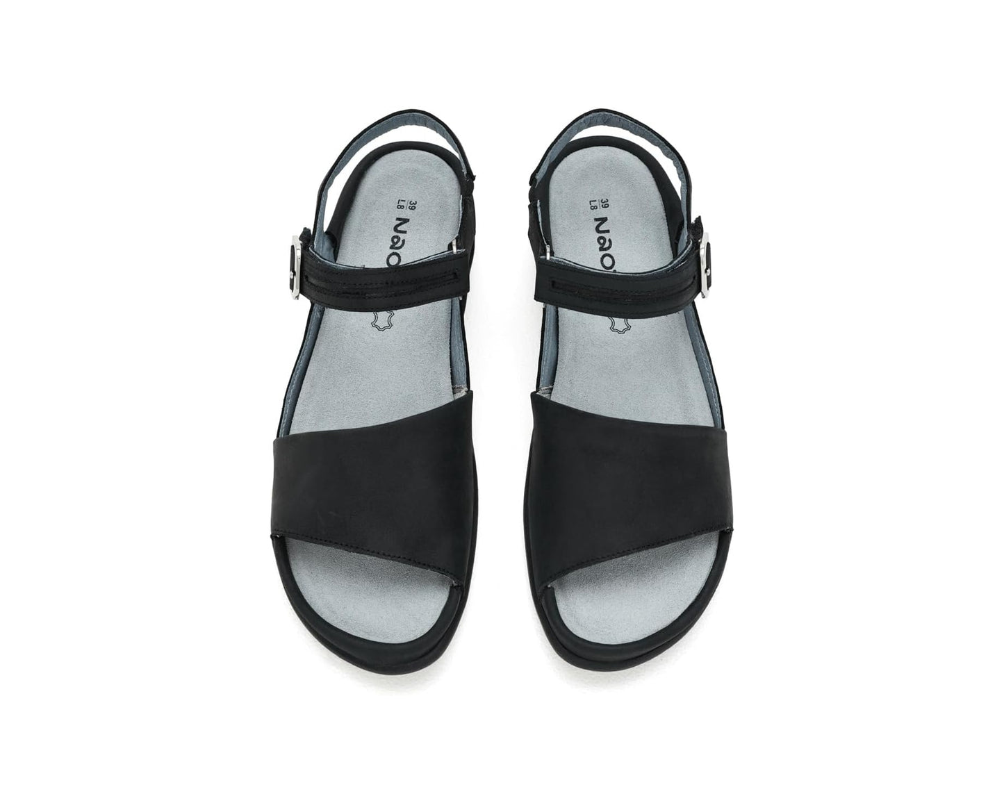 Naot Nagoya Ebony Nubuck Black Leather Sandal