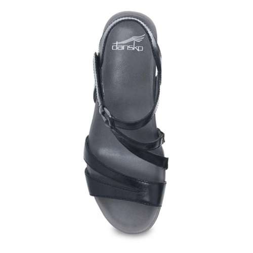 ADDYSON Black Glazed Leather Sandals