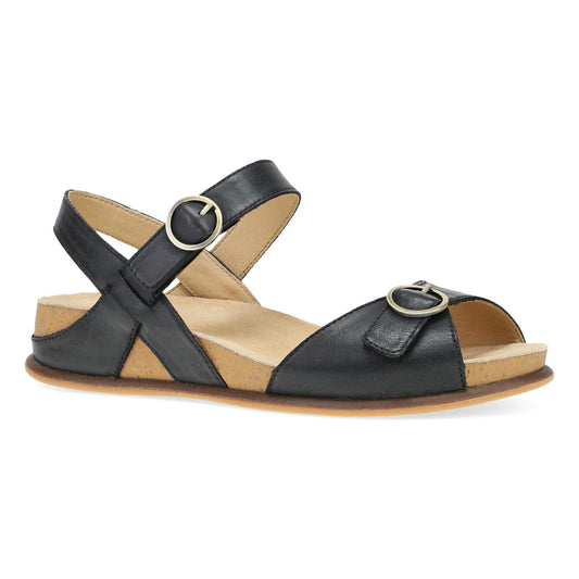 Dansko Candace Black Burnished Nappa Sandal