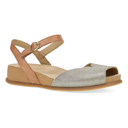 Dansko Cass Platino/ Tan Leather Sandal