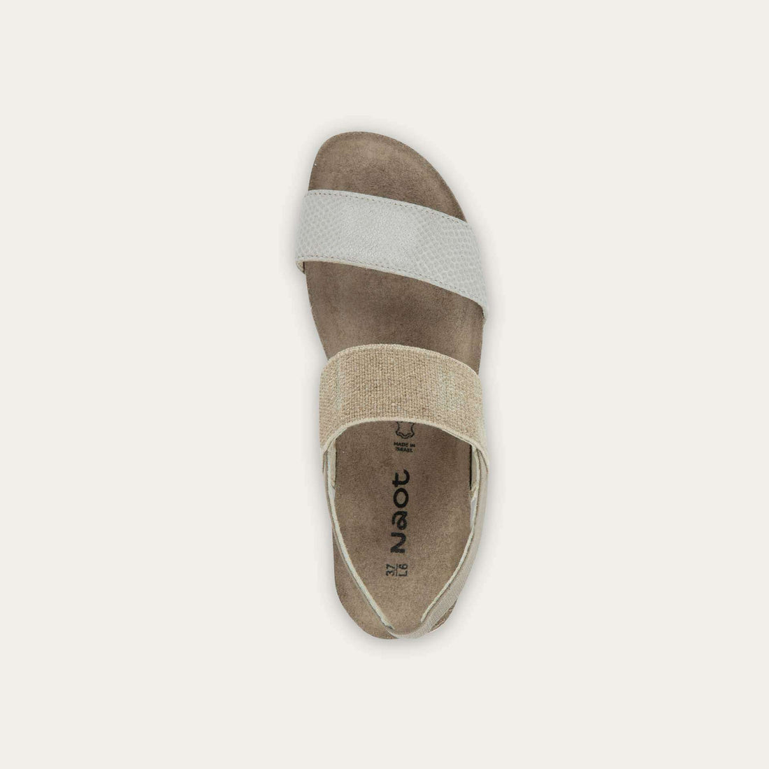 Naot Amy Beige Lizard Leather Beige Elastic
