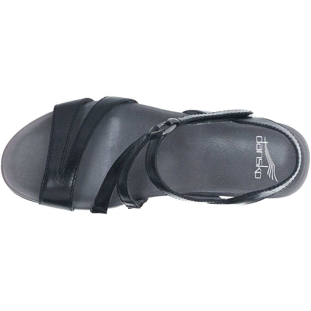 ADDYSON Black Glazed Leather Sandals