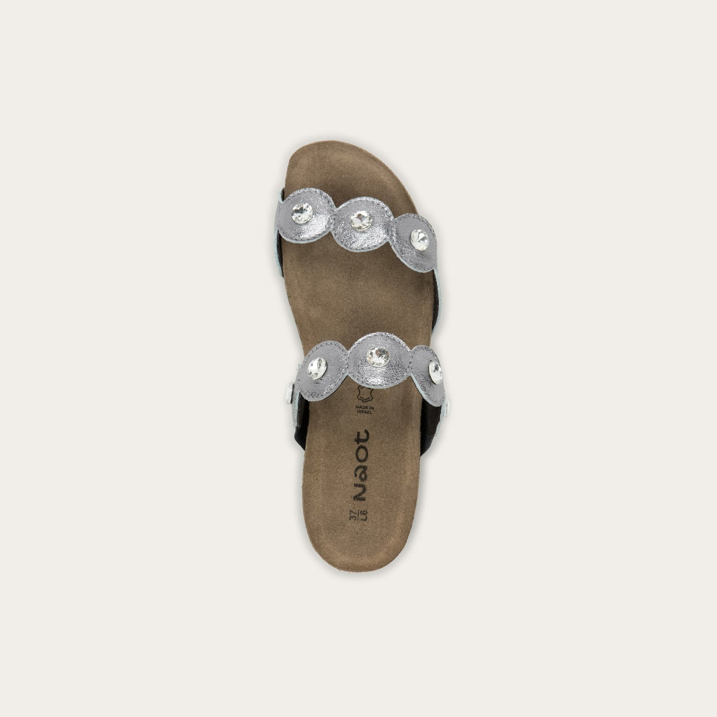 Naot Hailey Dark Pewter Leather Sandal