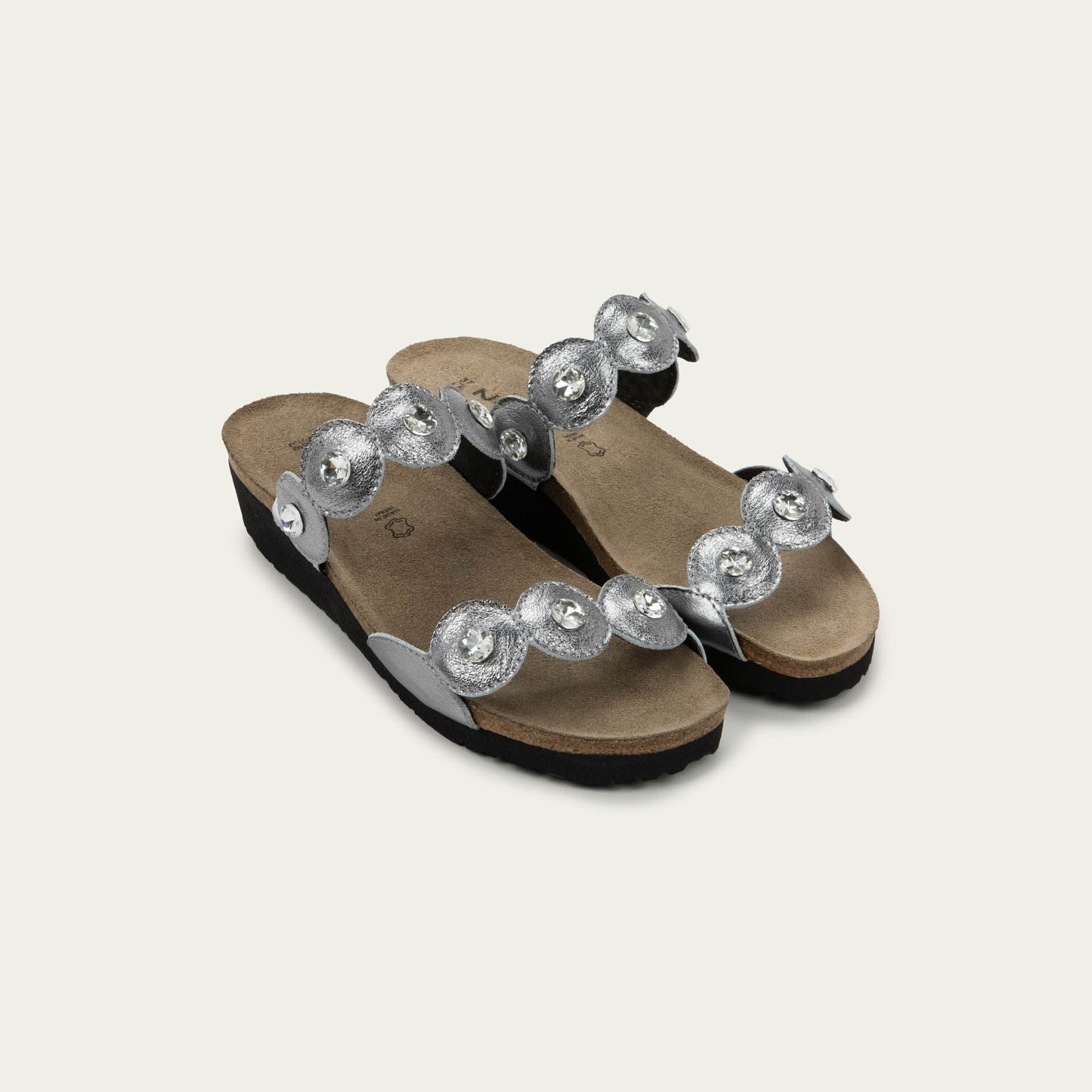 Naot Hailey Dark Pewter Leather Sandal