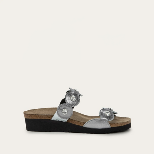 Naot Hailey Dark Pewter Leather Sandal