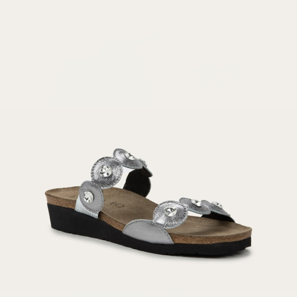 Naot Hailey Dark Pewter Leather Sandal