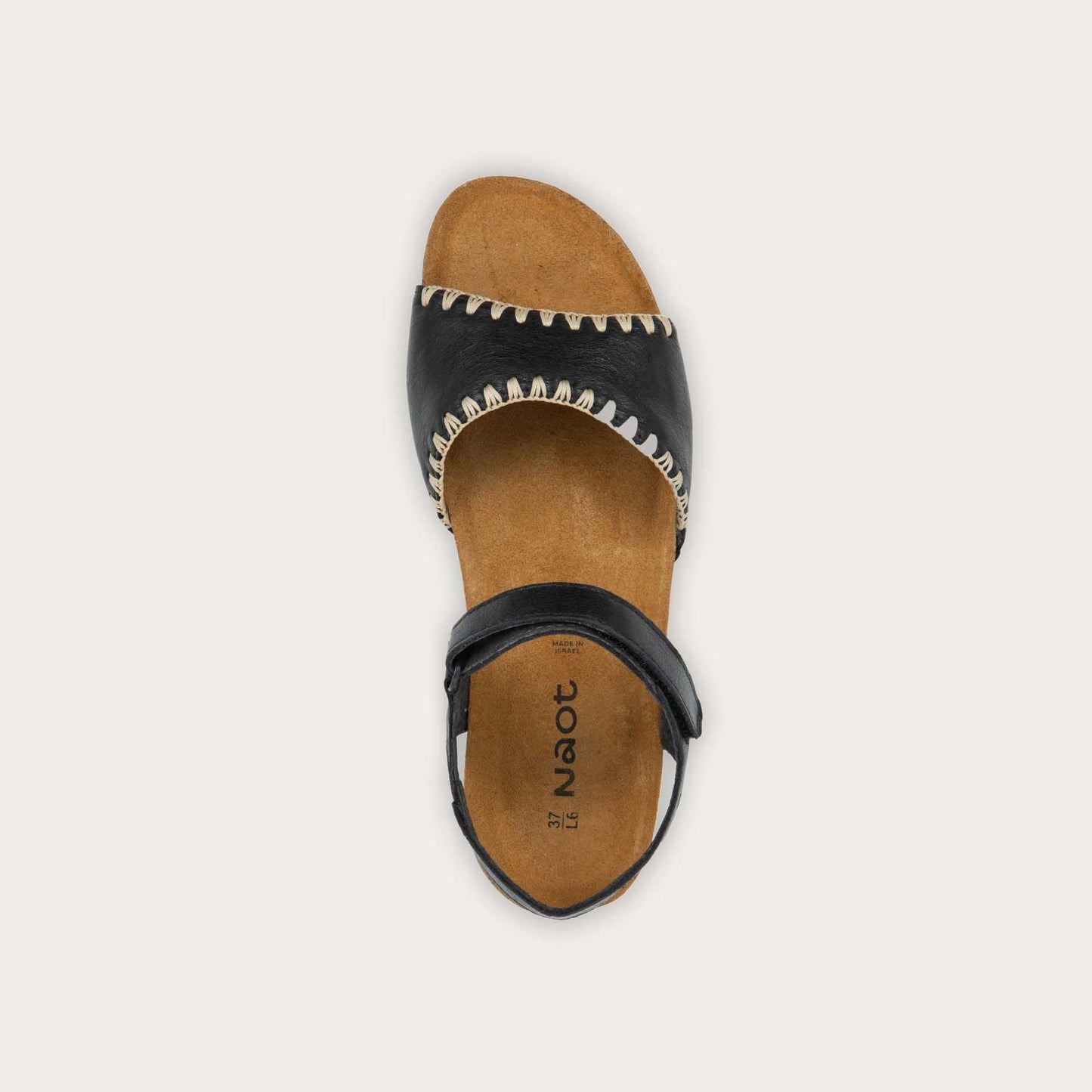 Naot Luna Black Leather Sandal