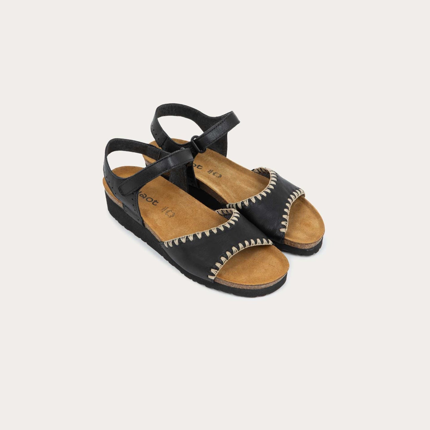 Naot Luna Black Leather Sandal