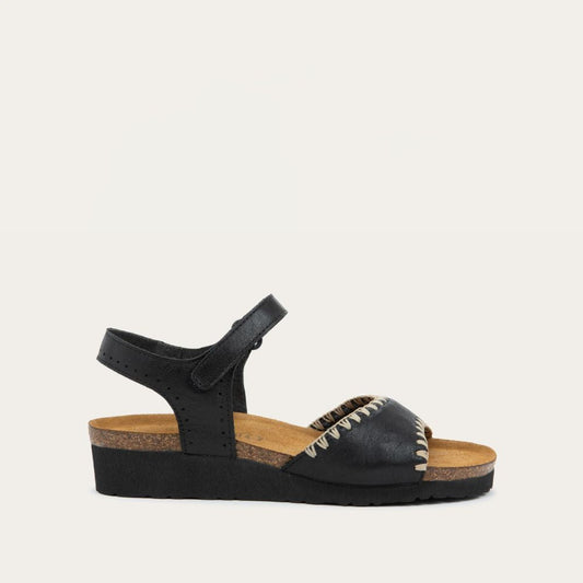 Naot Luna Black Leather Sandal