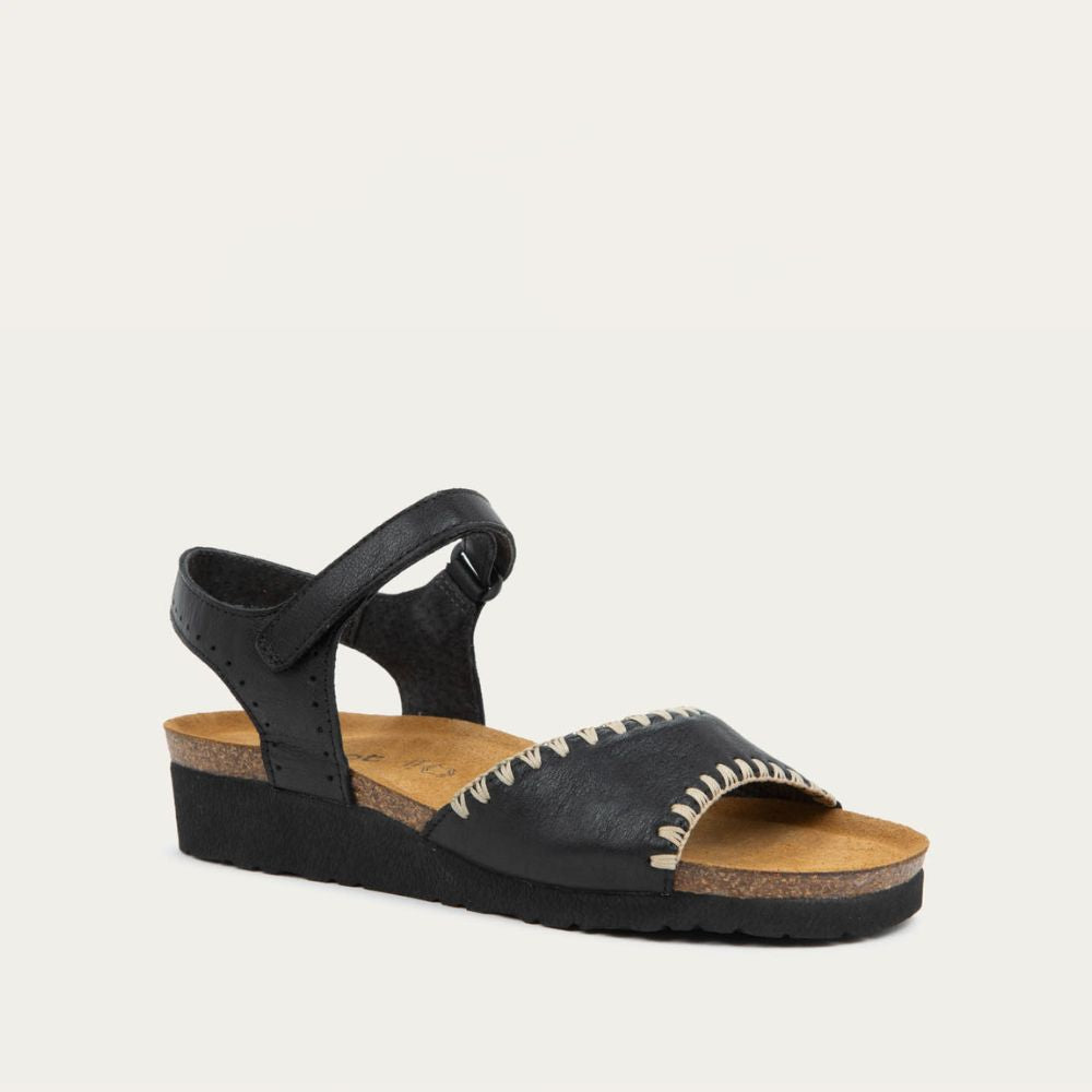 Naot Luna Black Leather Sandal