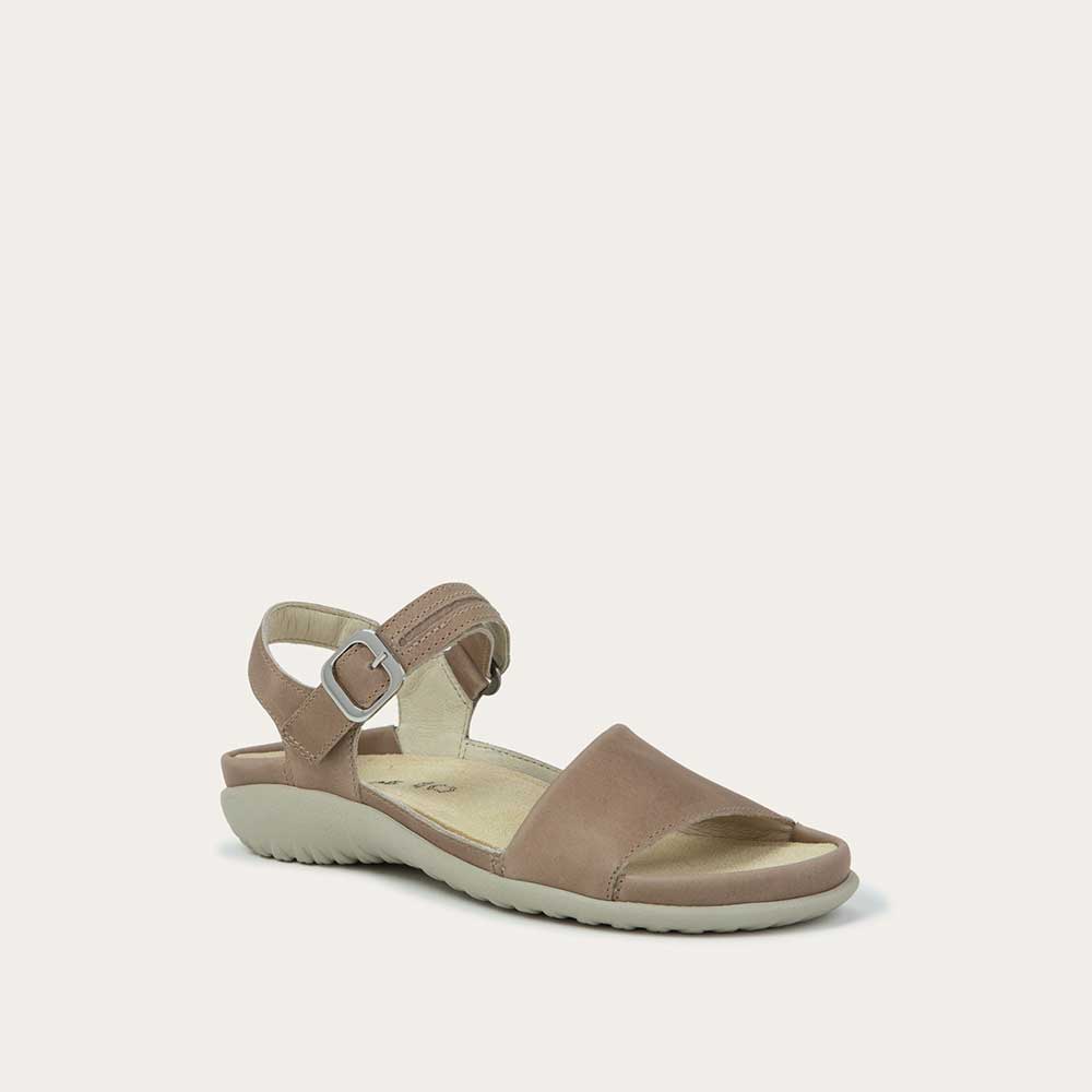 Naot Nagoya Khaki Beige Leather/Soft Stone Leather Sandal