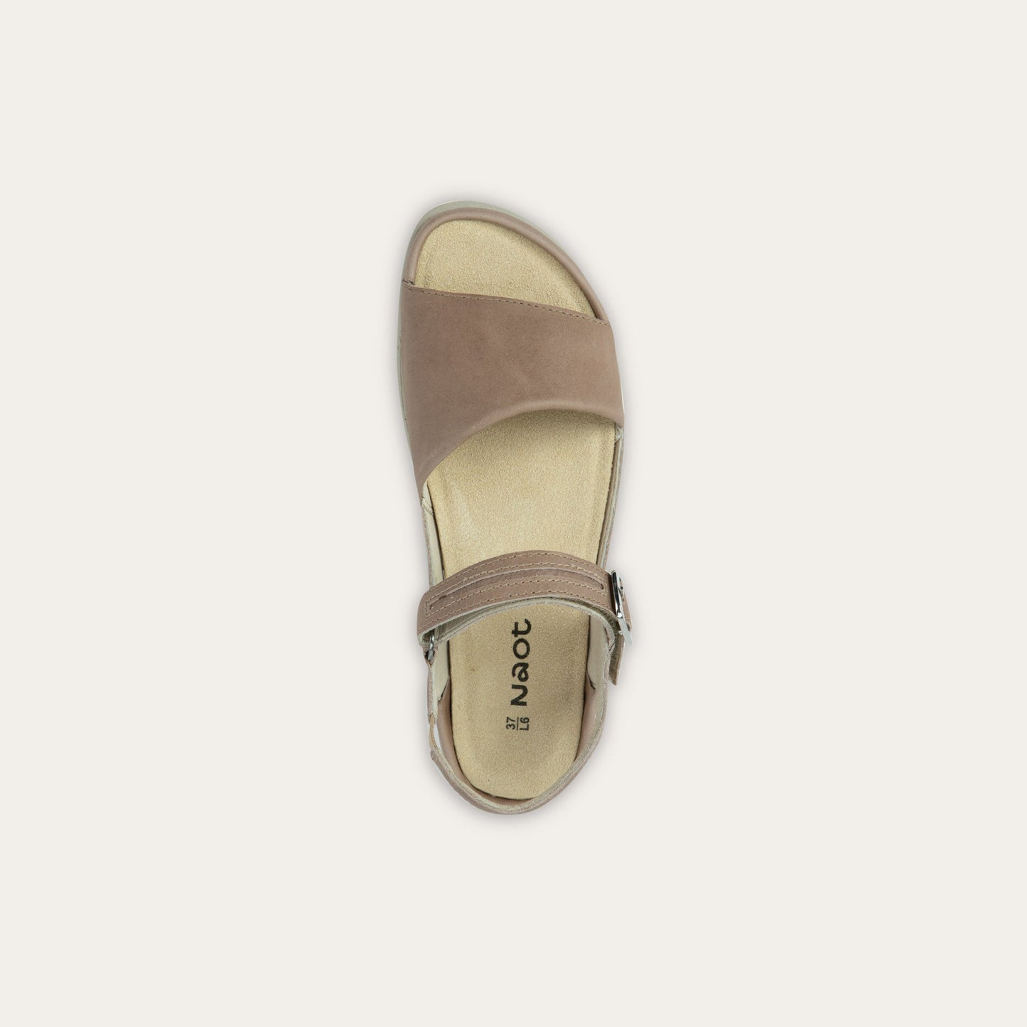 Naot Nagoya Khaki Beige Leather/Soft Stone Leather Sandal
