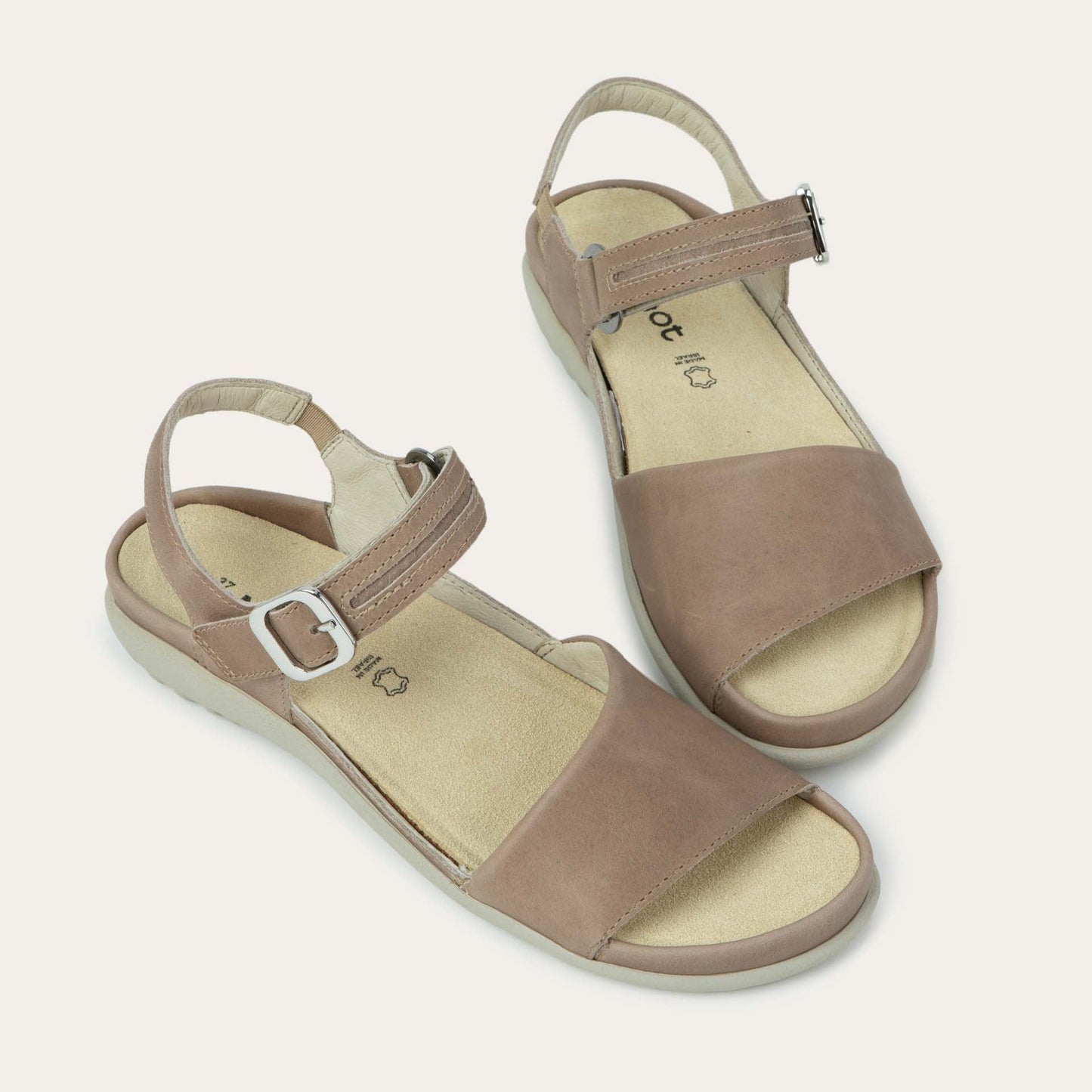 Naot Nagoya Khaki Beige Leather/Soft Stone Leather Sandal