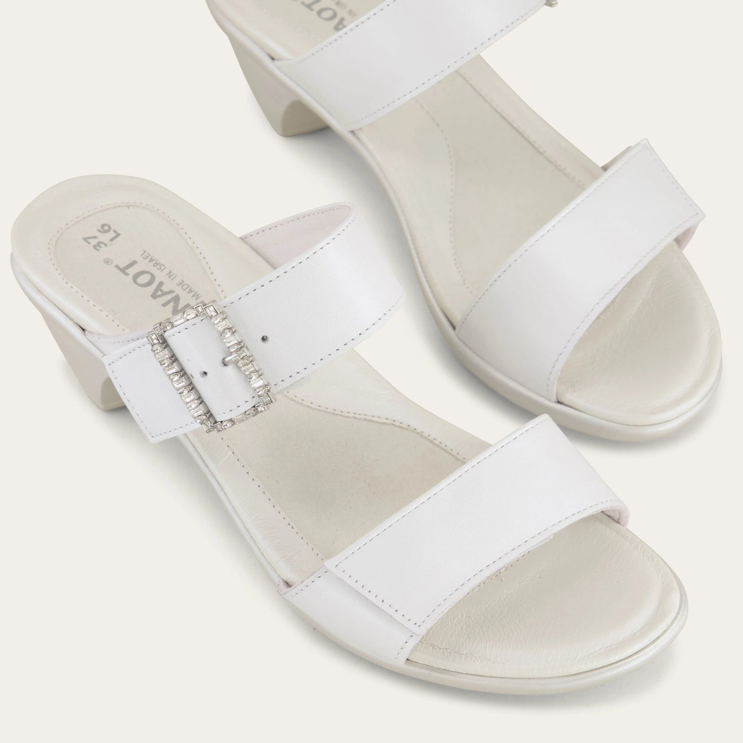 Naot Recent Heeled Sandal White Pearl Lthr