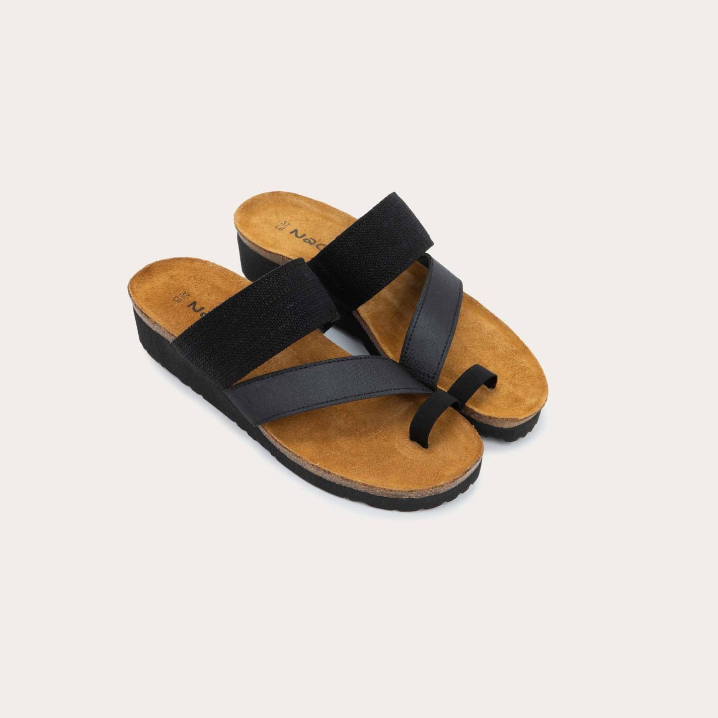 Naot Sia Black Sandal with Black Elastic