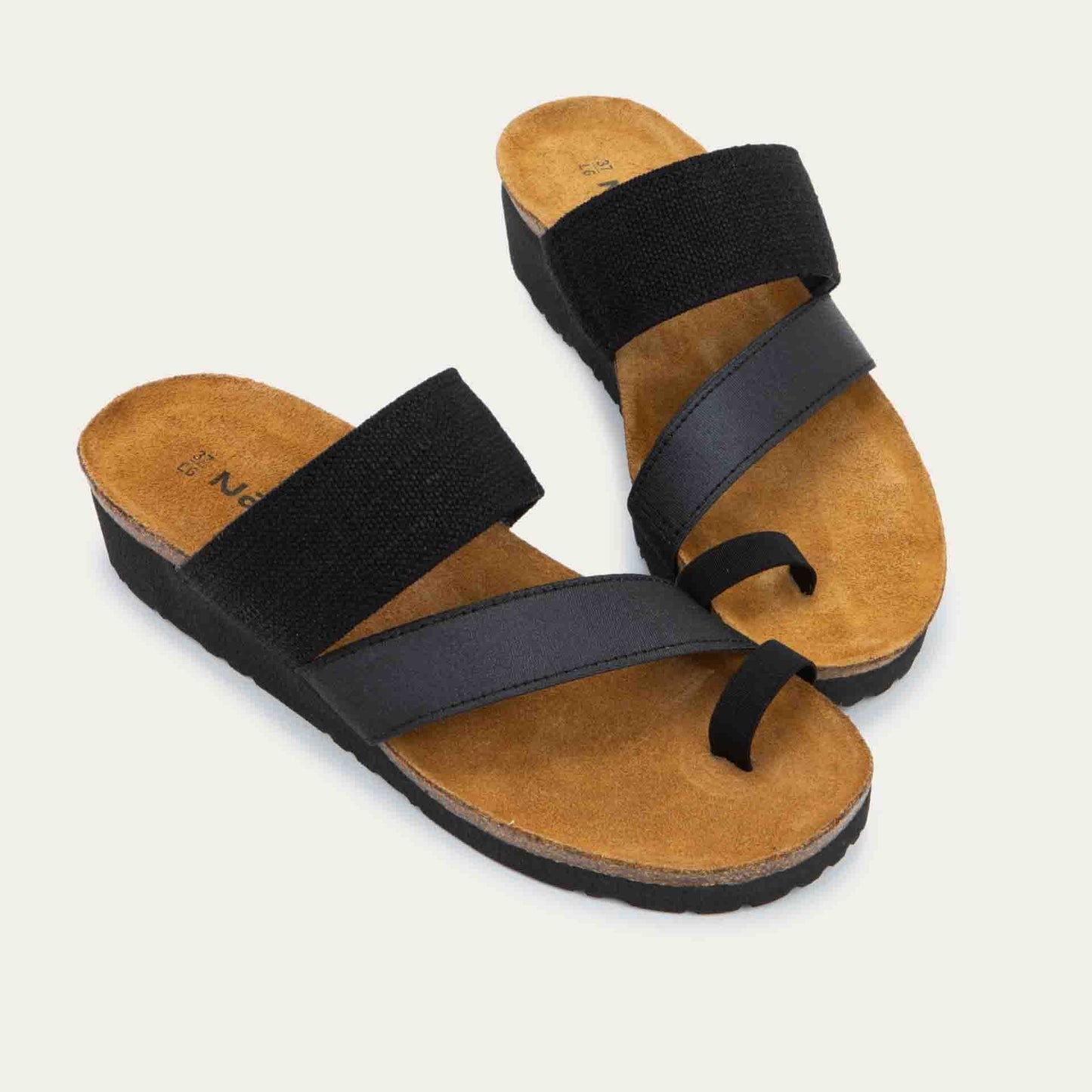 Naot Sia Black Sandal with Black Elastic