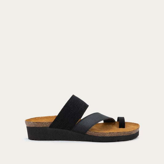 Naot Sia Black Sandal with Black Elastic